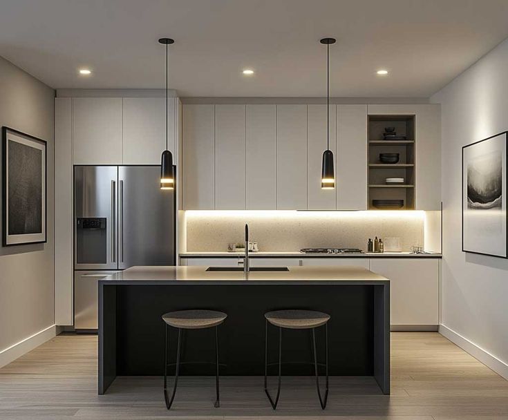 Island Minimalis Abu-Abu Gelap